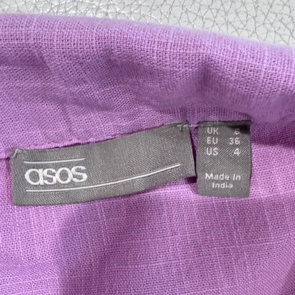 ASOS Purple Oversized Shirt In Size 4 - Picture 9 of 9